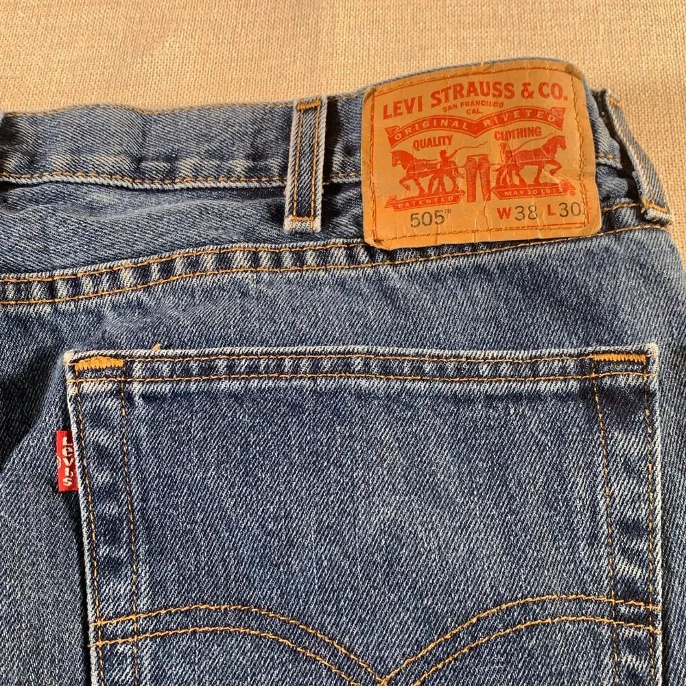 Levi Strauss Co 505 Jeans Mens‎ W38 L30 See PicsBlue Denim Straight Leg Classic